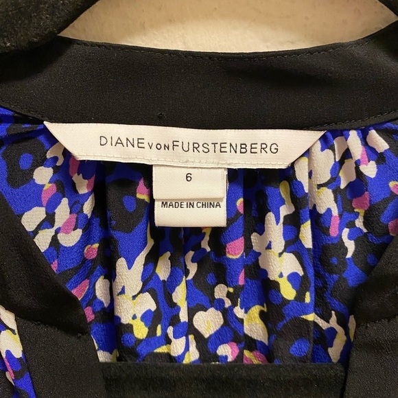 Diane Von Furstenberg Silk Animal Print Multicolor Mini Dress Size 6 - Picture 3 of 12